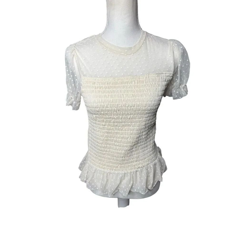 Liberty Love Short Sleeve Shirts Size Medium Womens Y2k Casual Lace M coquette